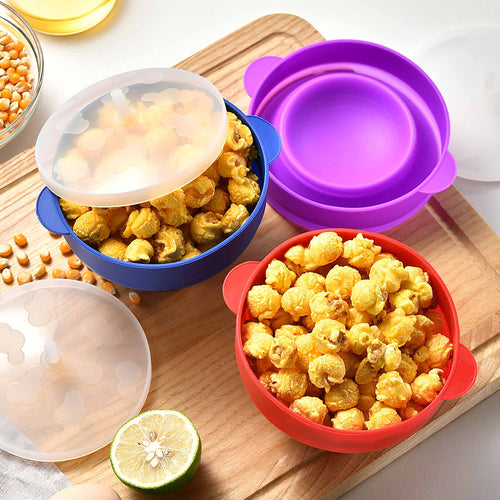 Silicone Popcorn Container with Lid Bowlift