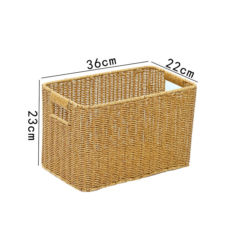 Women Rectangular Storage Basket Made of Woven Material Bowlift