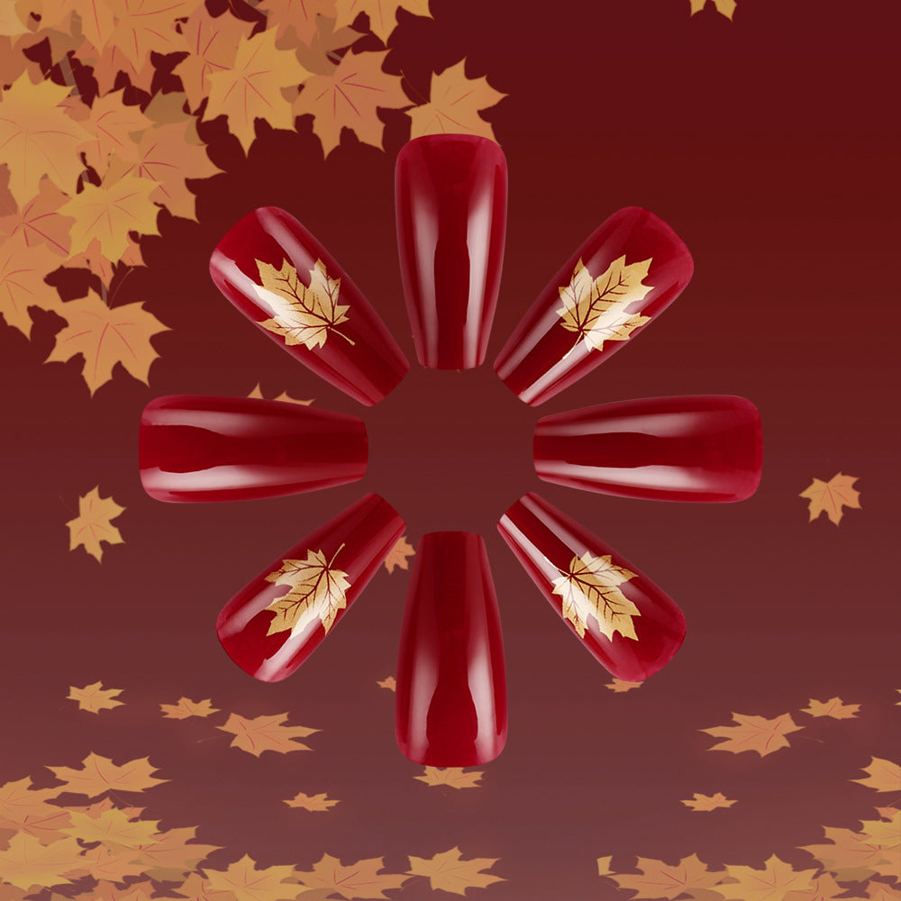 Artistic Fall-Themed Press-On Nail Art Bowlift