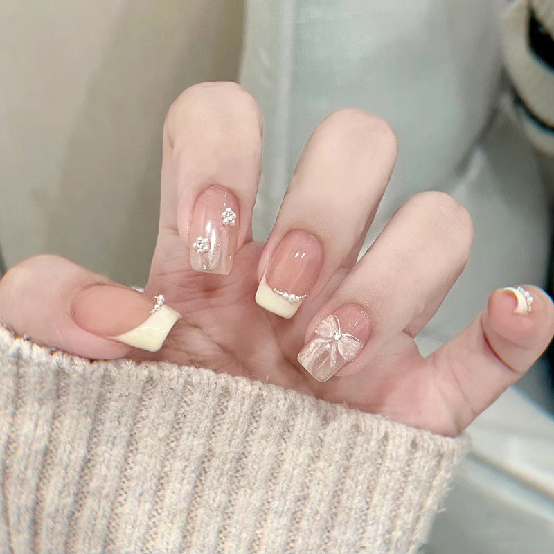 Premium Artistic Long Stiletto Nail Tips with Intricate Embellishments Bowlift