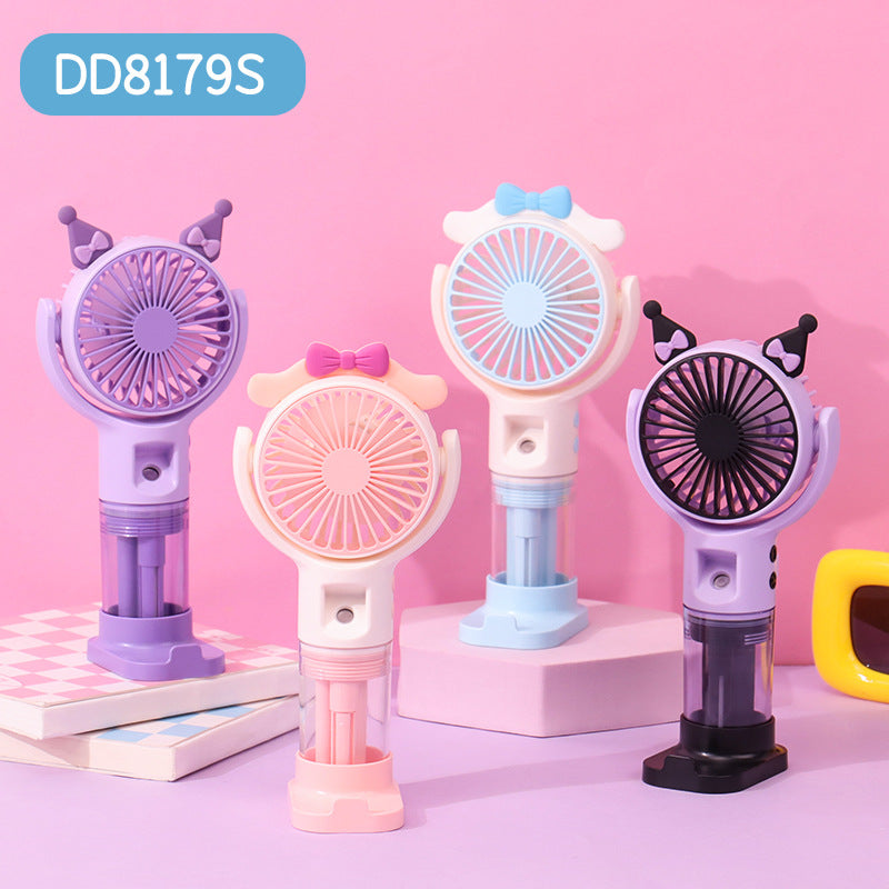 Cooling portable handheld misting fan with detachable water reservoir adjustable tilt and cute animal ears Bowlift