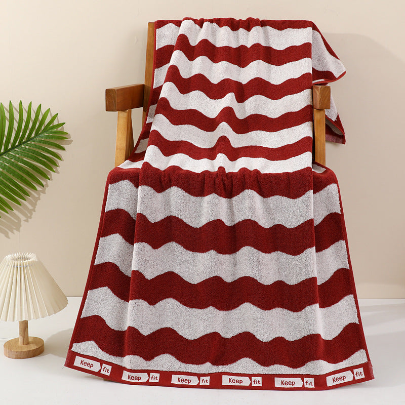 Terry Bath Towel With Modern Dot Design Bowlift