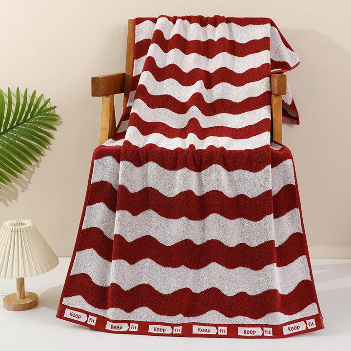 Terry Bath Towel With Modern Dot Design Bowlift