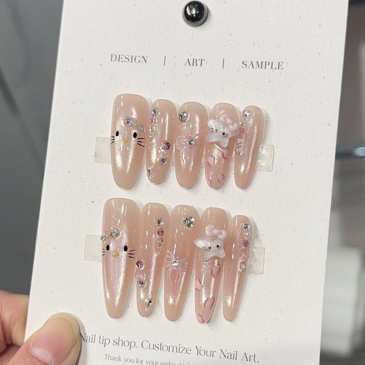 Artificial nails with Playful-Elegant Design Bowlift