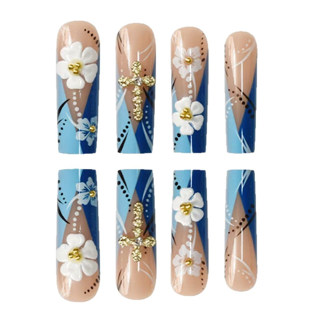 Decorative Floral Nail Art Extensions Bowlift