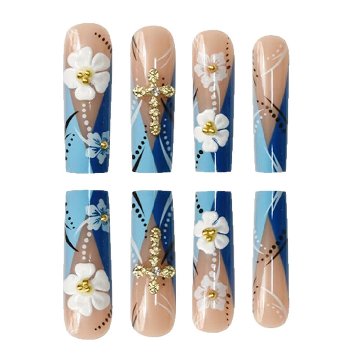 Decorative Floral Nail Art Extensions Bowlift
