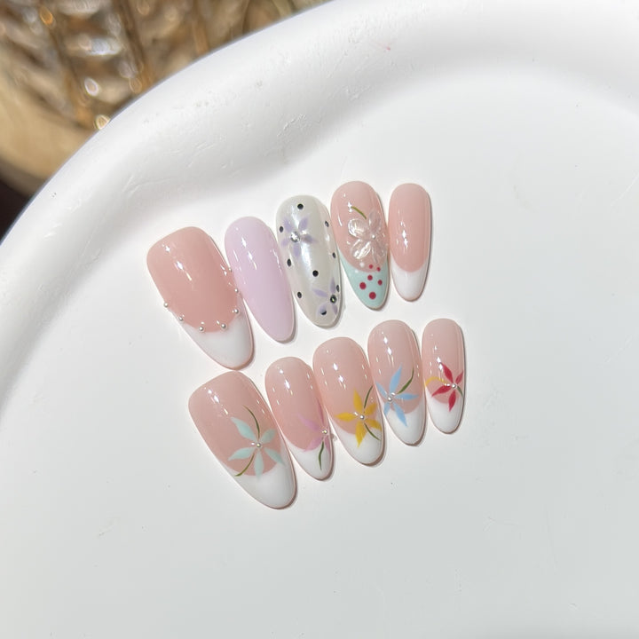 Floral Art Press-On Nail Set Bowlift