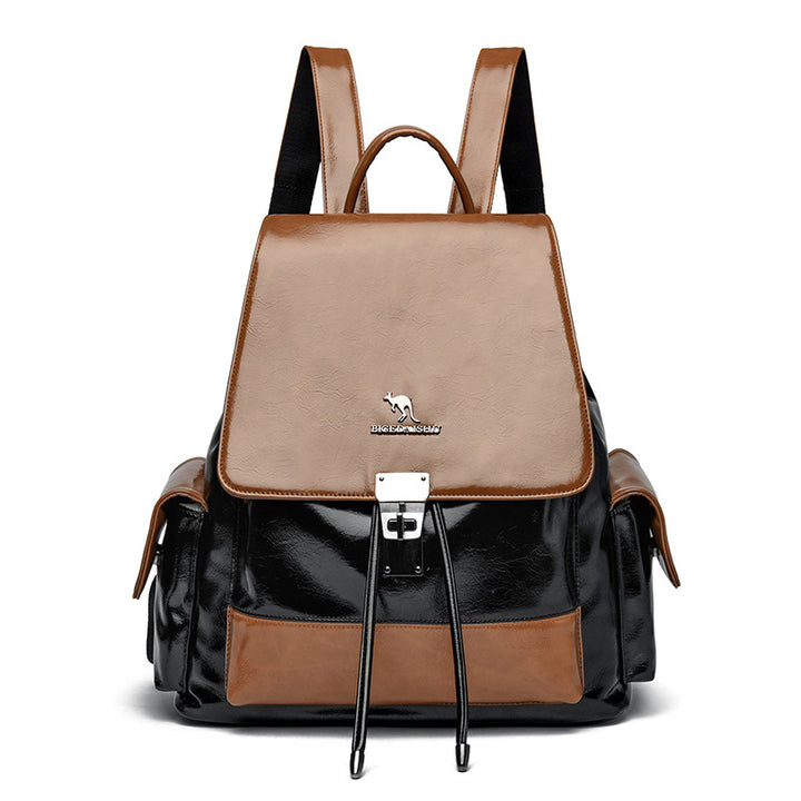 Stylish Multi-Pocket Leather Backpack