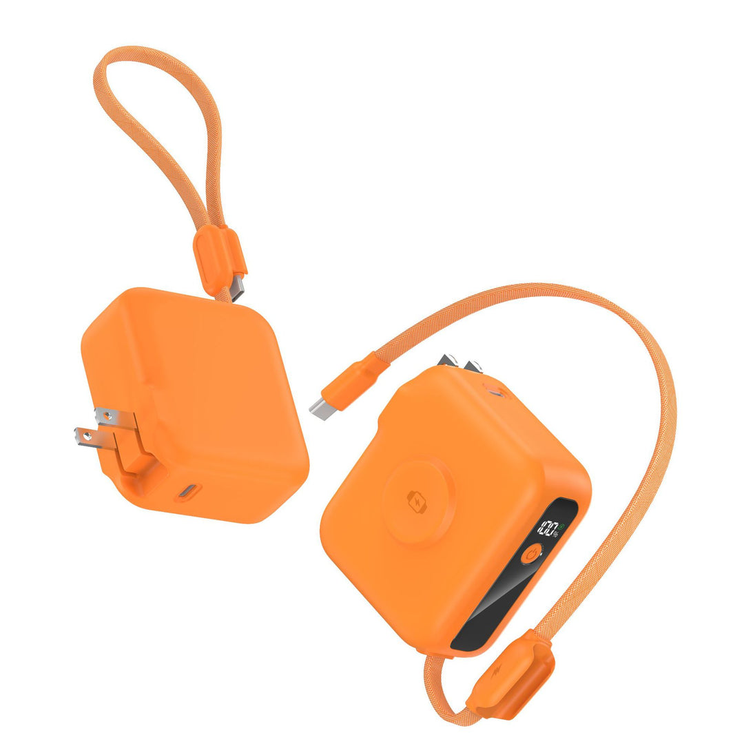 Portable Power Bank Charger with Foldable Plug and USB Type C Cable Bowlift