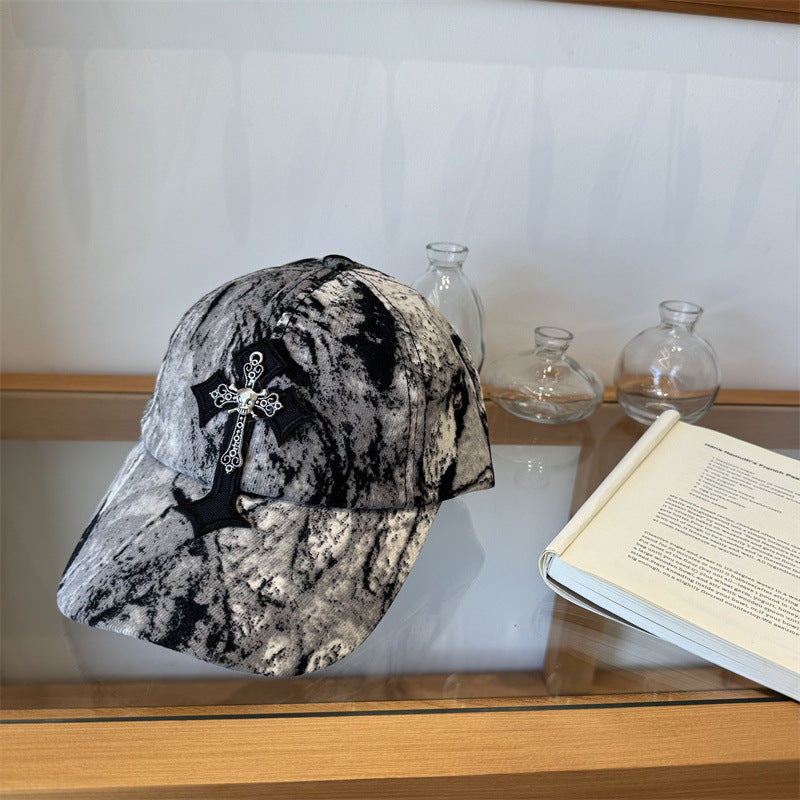 Men's Cross-Embellished Cap Bowlift