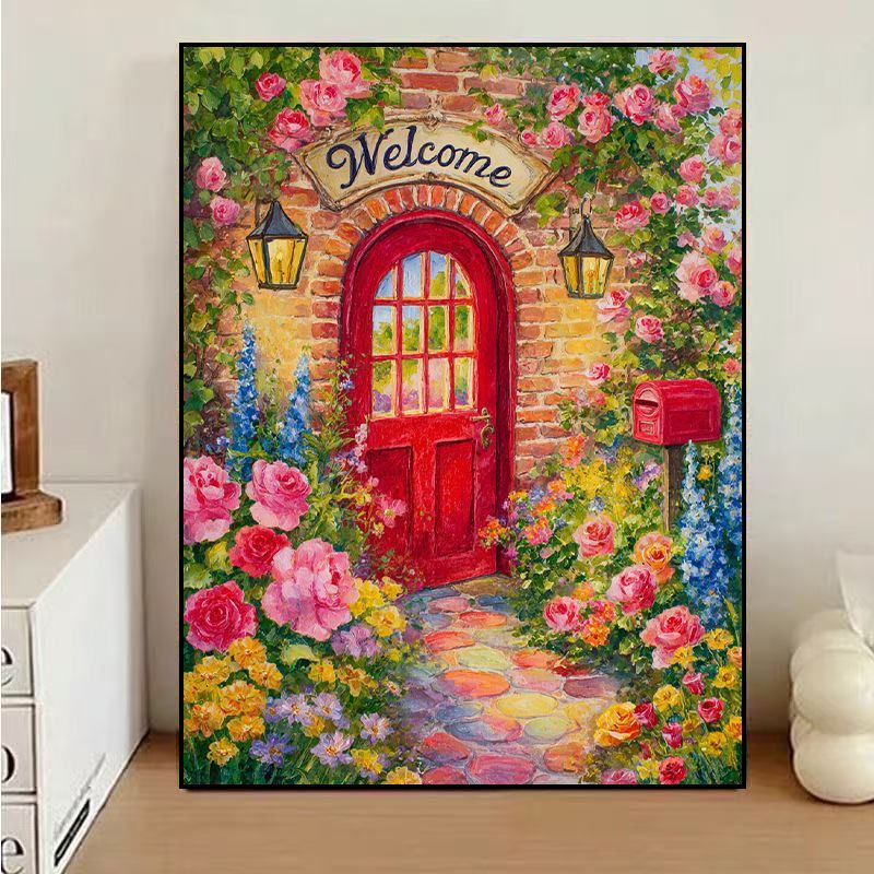 Charming Floral Welcome Canvas Art Bowlift