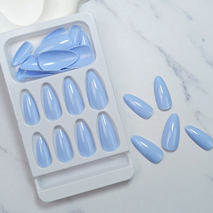 Premium Glossy Almond-Shaped Press-On Nail Set Bowlift