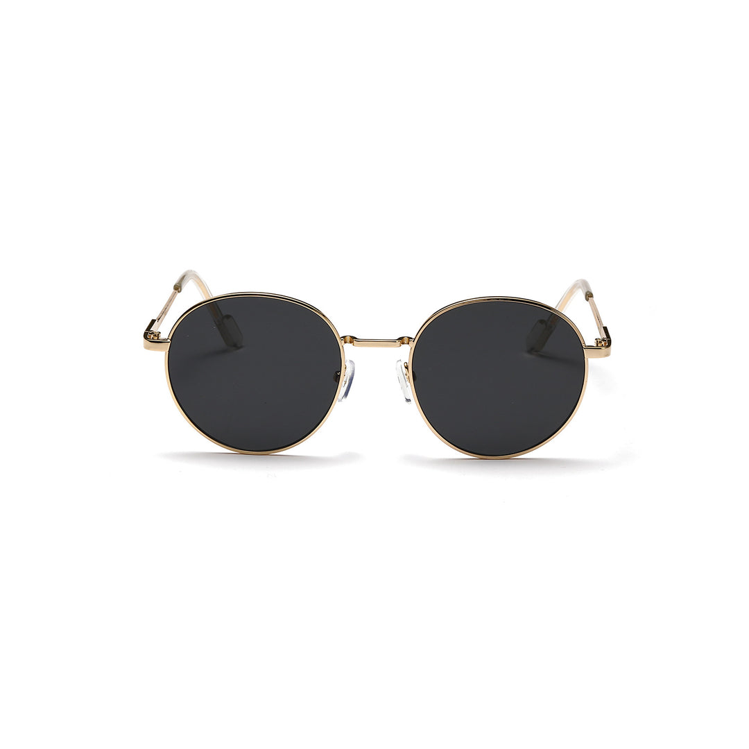 Women round sunglasses with luxurious metal frame and UV protection Bowlift