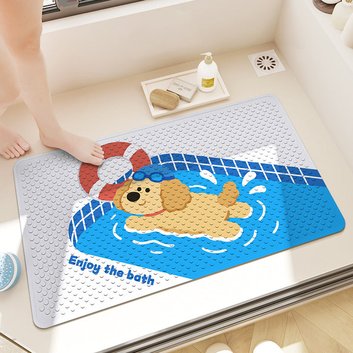 Playful Dog-Themed Bath Mat Bowlift