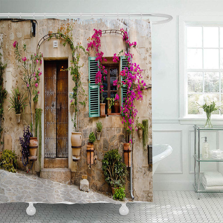 Floral Lane-Inspired Shower Curtain Bowlift