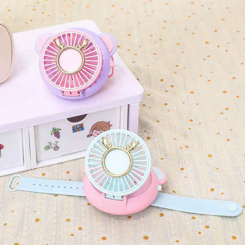 Women's portable mini fan with mirror function Bowlift