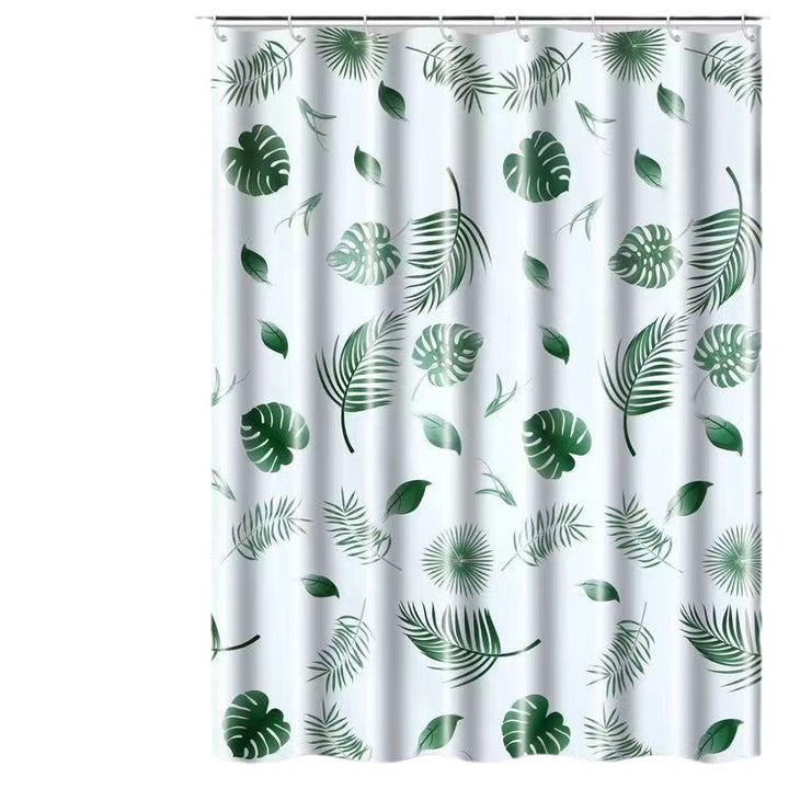 Botanical Leaf Pattern Shower Curtain Bowlift