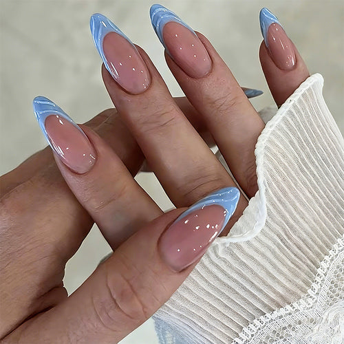 Acrylic nail set with elegant ombre gradients and modern tips Bowlift