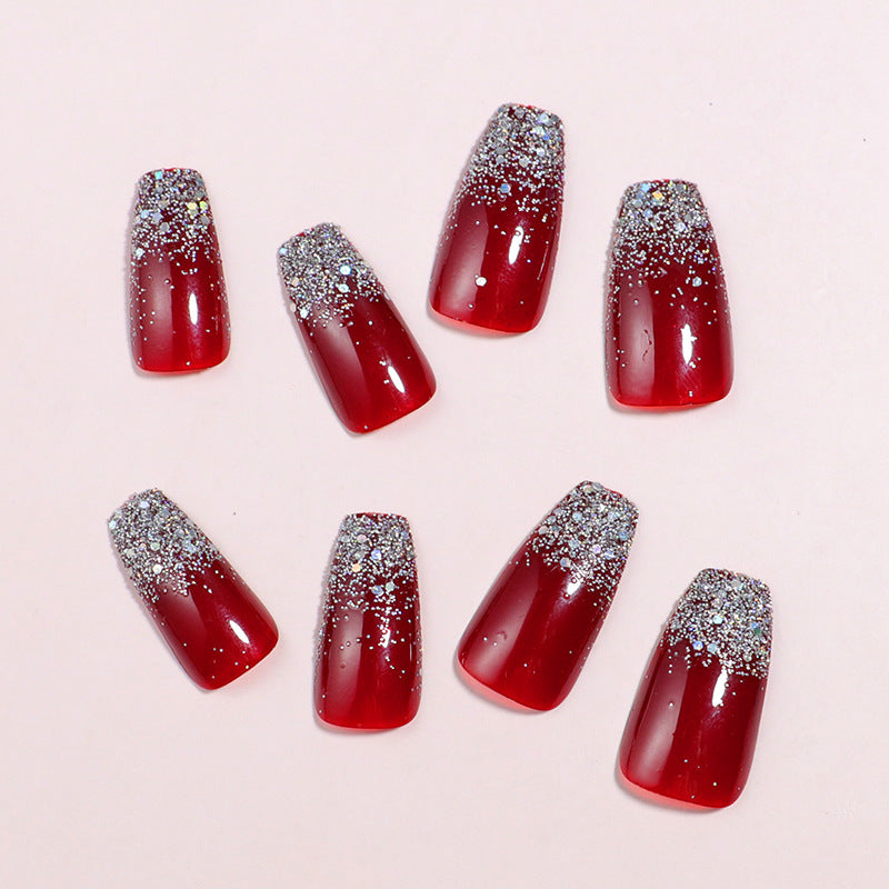 Elegant Glittery Press-On Nail Set Bowlift