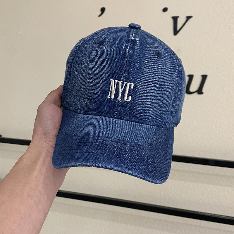 Women's Vintage-Inspired Denim Baseball Cap Bowlift