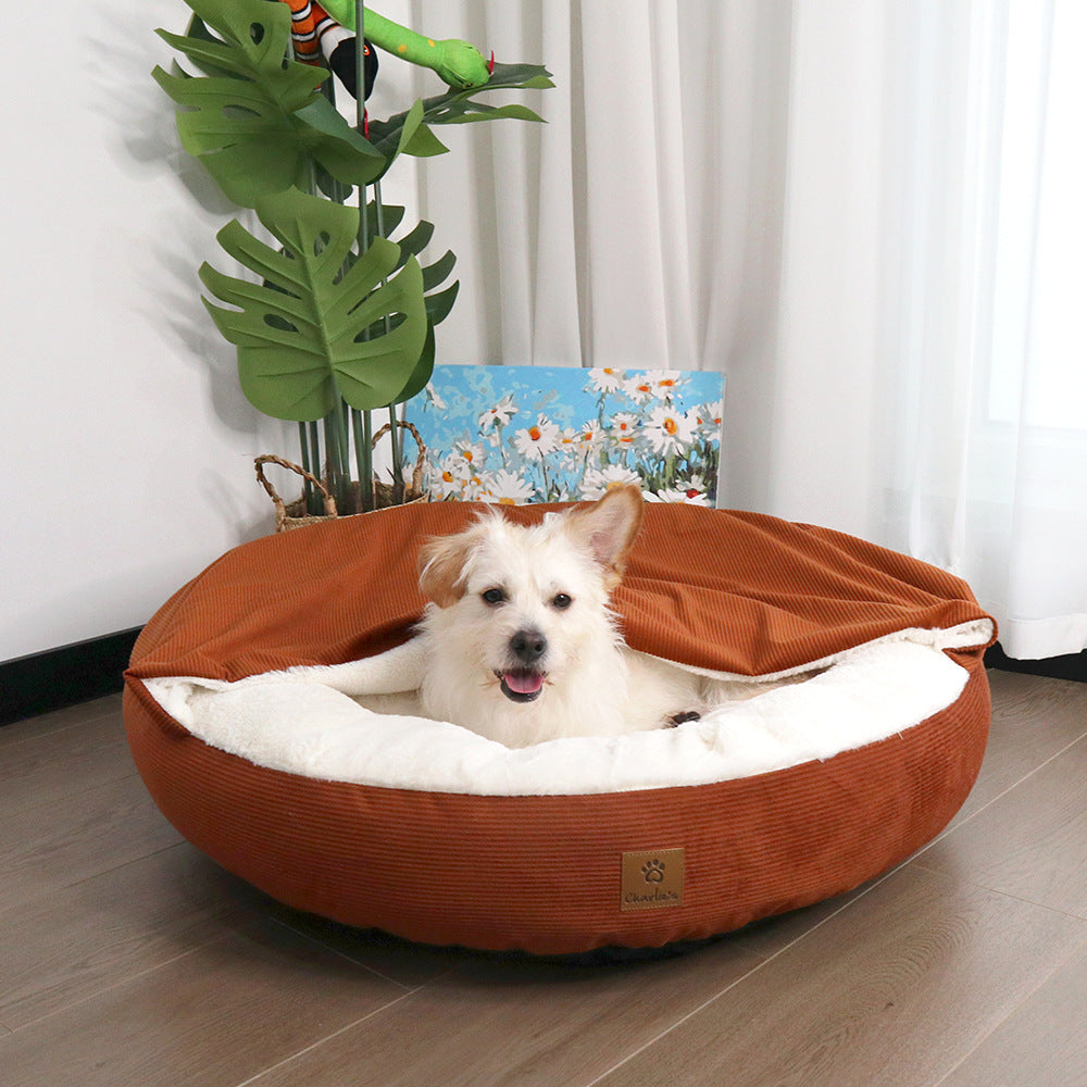Round Cushioned dog bed