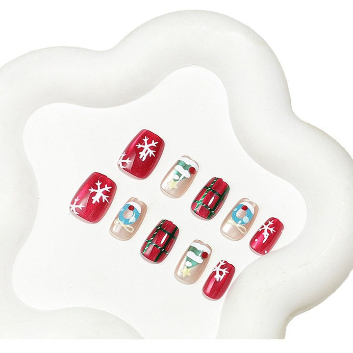 Holiday-Themed Press-On Nail Art Set Bowlift