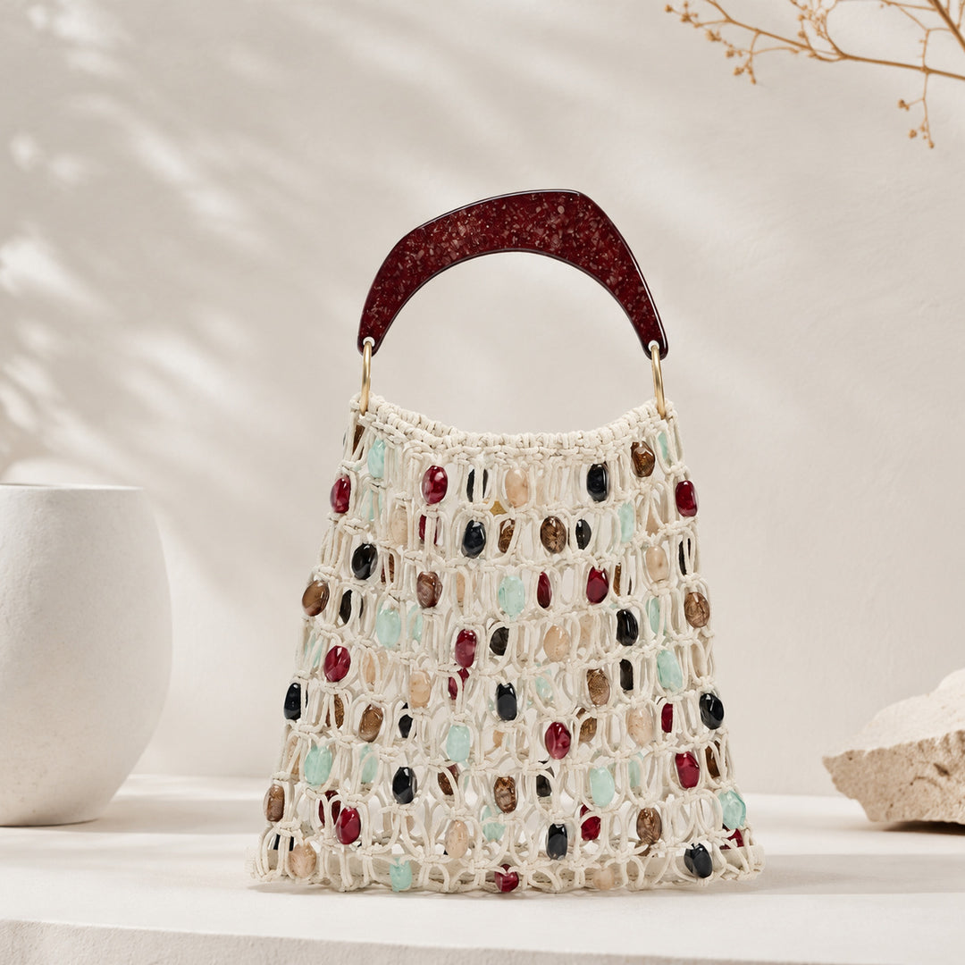 Exclusive Macrame Bag with Jewelry Details Bowlift