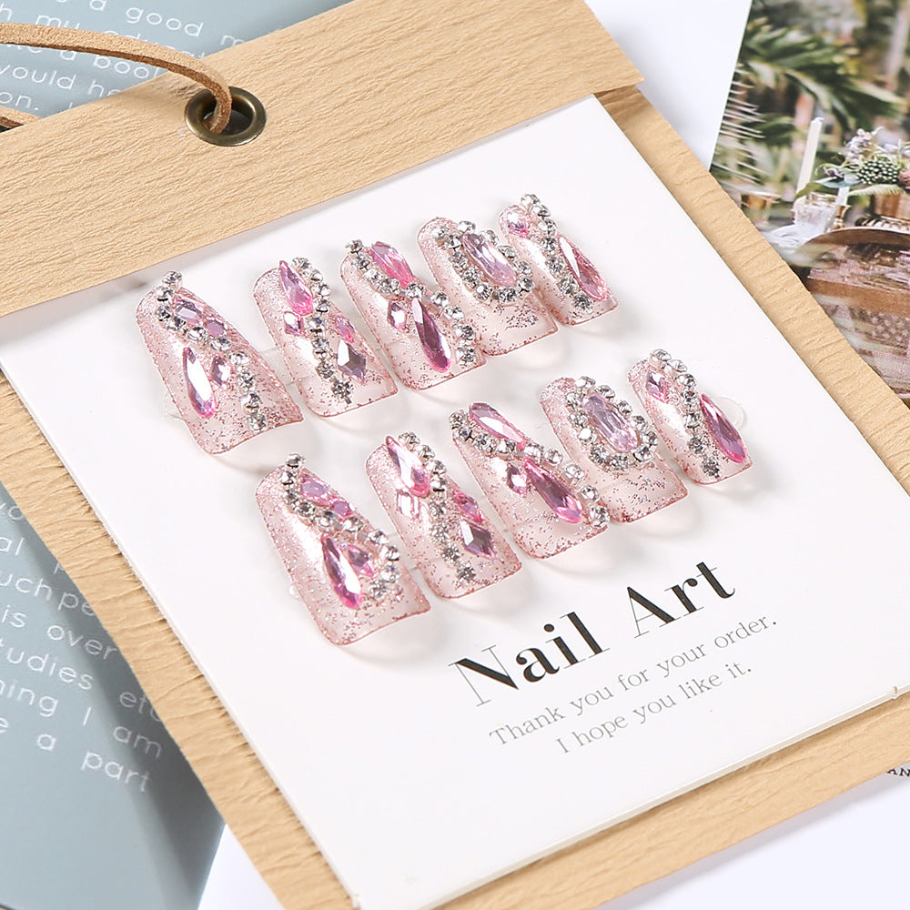 Glamorous Rhinestone-Decorated Press-On Nail Tips Bowlift