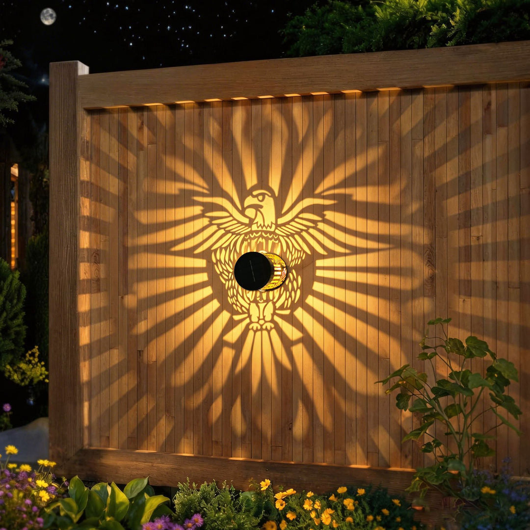 Outdoor Mandala Solar Projection Wall Lights With Patterned Metal Casing And Automatic Dusk-To-Dawn Sensor Bowlift