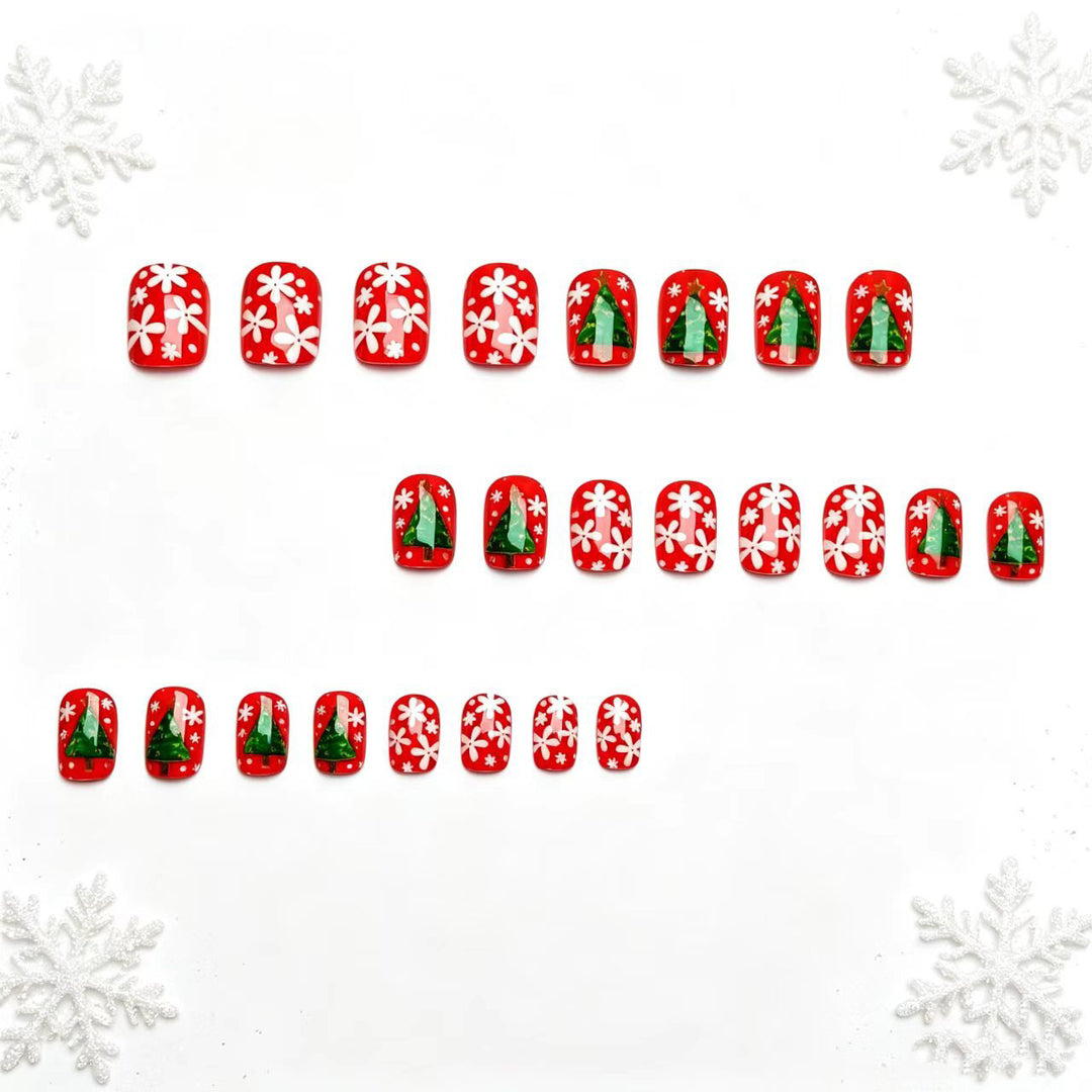 Festive 3D Christmas Tree Nail Art Bowlift