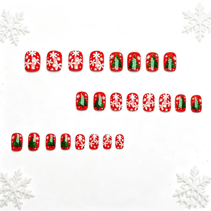 Festive 3D Christmas Tree Nail Art Bowlift
