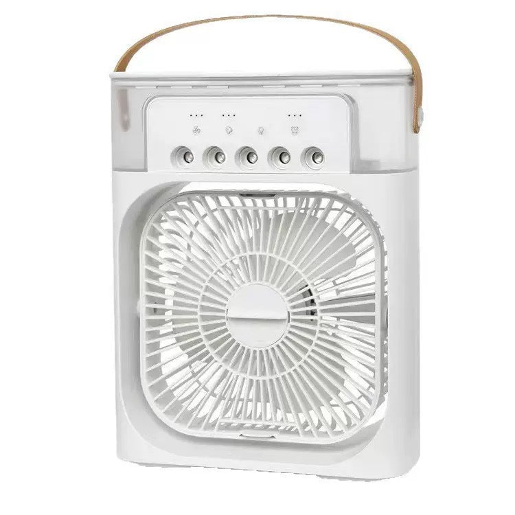 Unisex portable battery fan with integrated water misting and carrying handle Bowlift