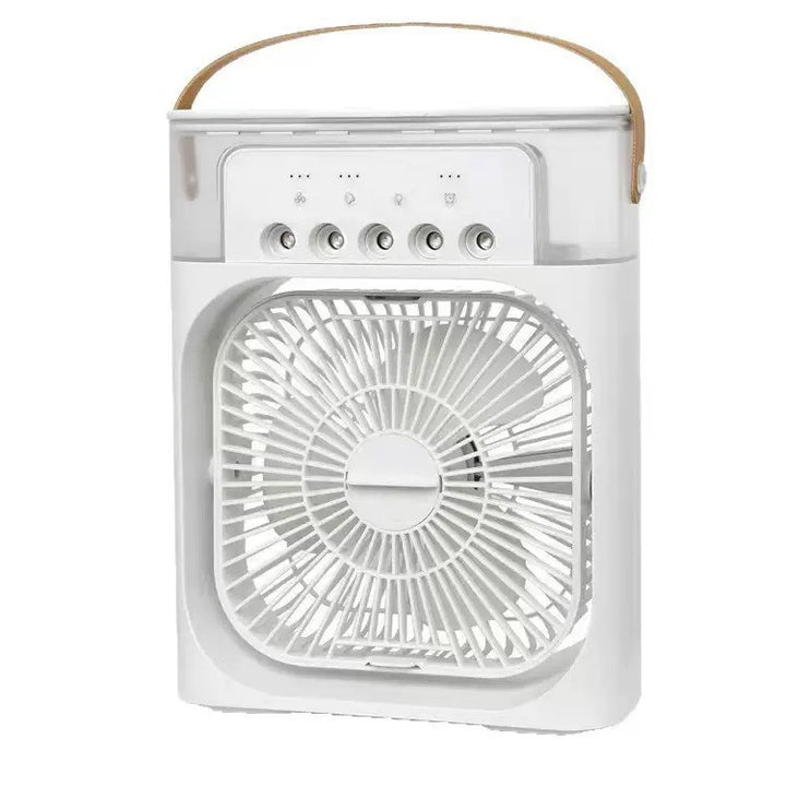 Unisex portable battery fan with integrated water misting and carrying handle Bowlift