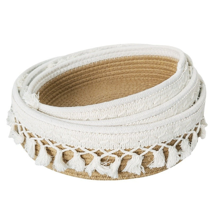 Women Decorative Storage Basket with Tassels Bowlift