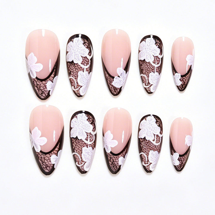 Elegant Floral Lace Nail Art Wraps Bowlift
