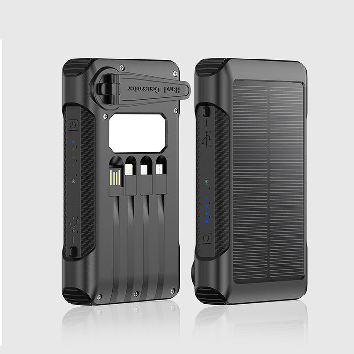 Solar-powered power bank with multiple charging ports and LED display Bowlift