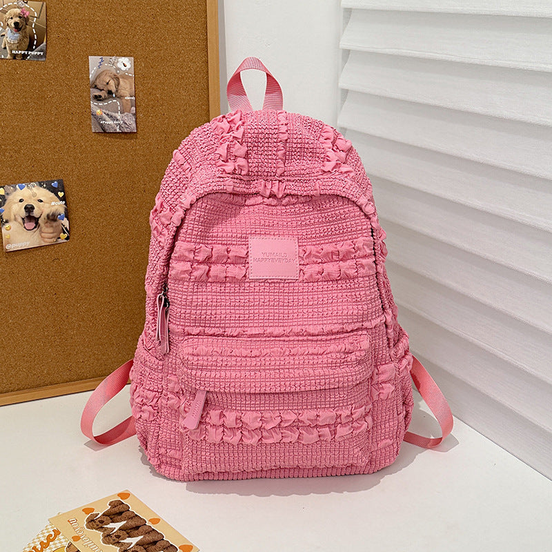 Charming Textured Casual Backpack