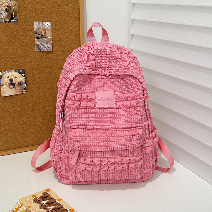 Charming Textured Casual Backpack
