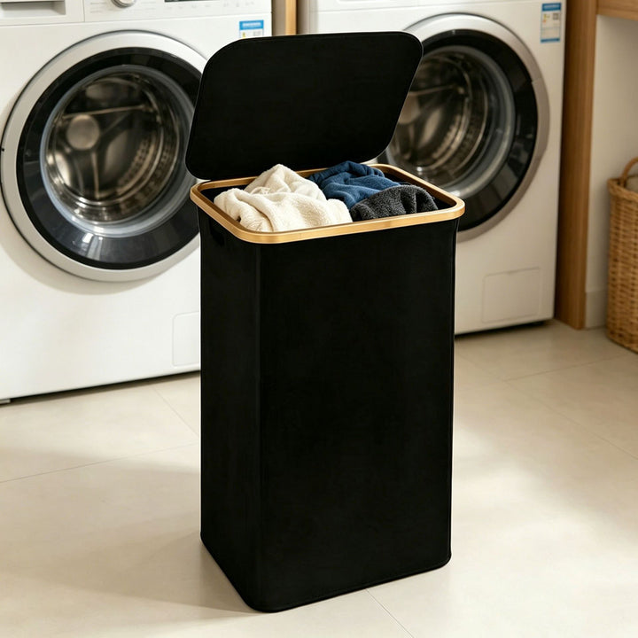 High-quality laundry basket with lid and handle Bowlift