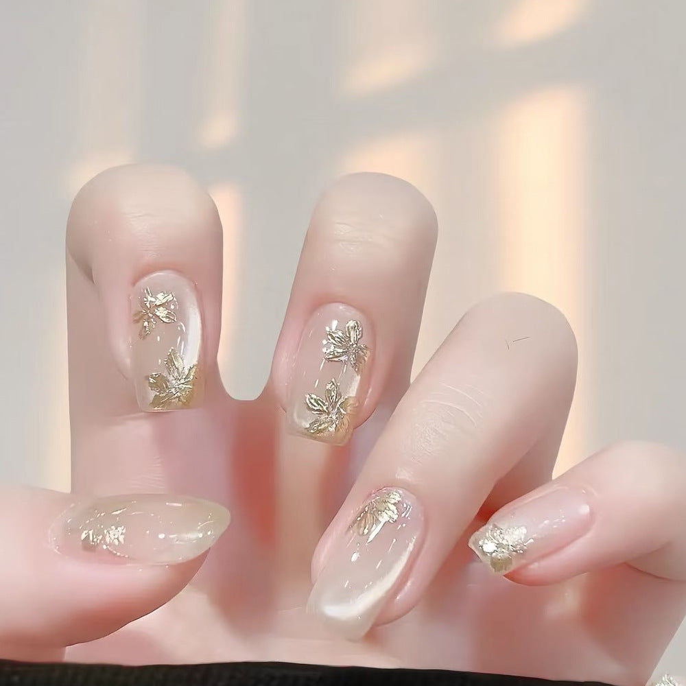 Artistic Floral-Embellished Press-On Nails Bowlift