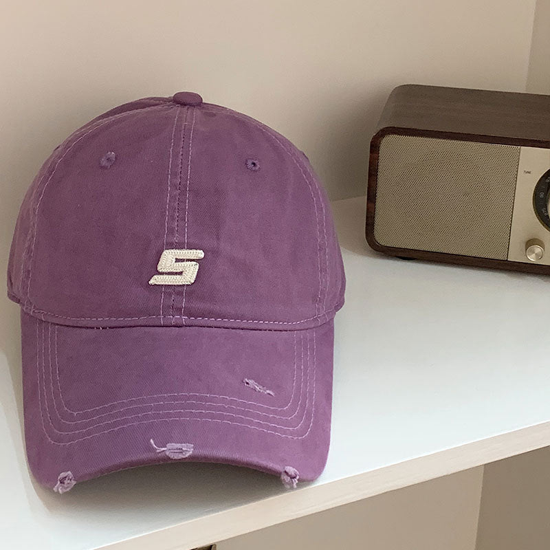 Men's Distressed Cotton Adjustable Baseball Cap Bowlift