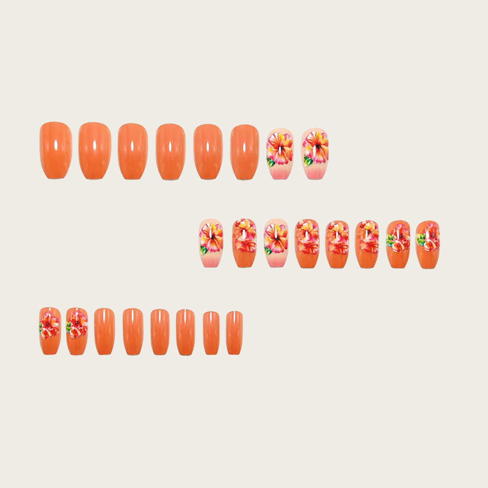 Artificial nails with floral drop design Bowlift