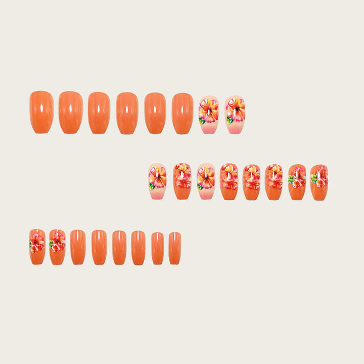 Artificial nails with floral drop design Bowlift