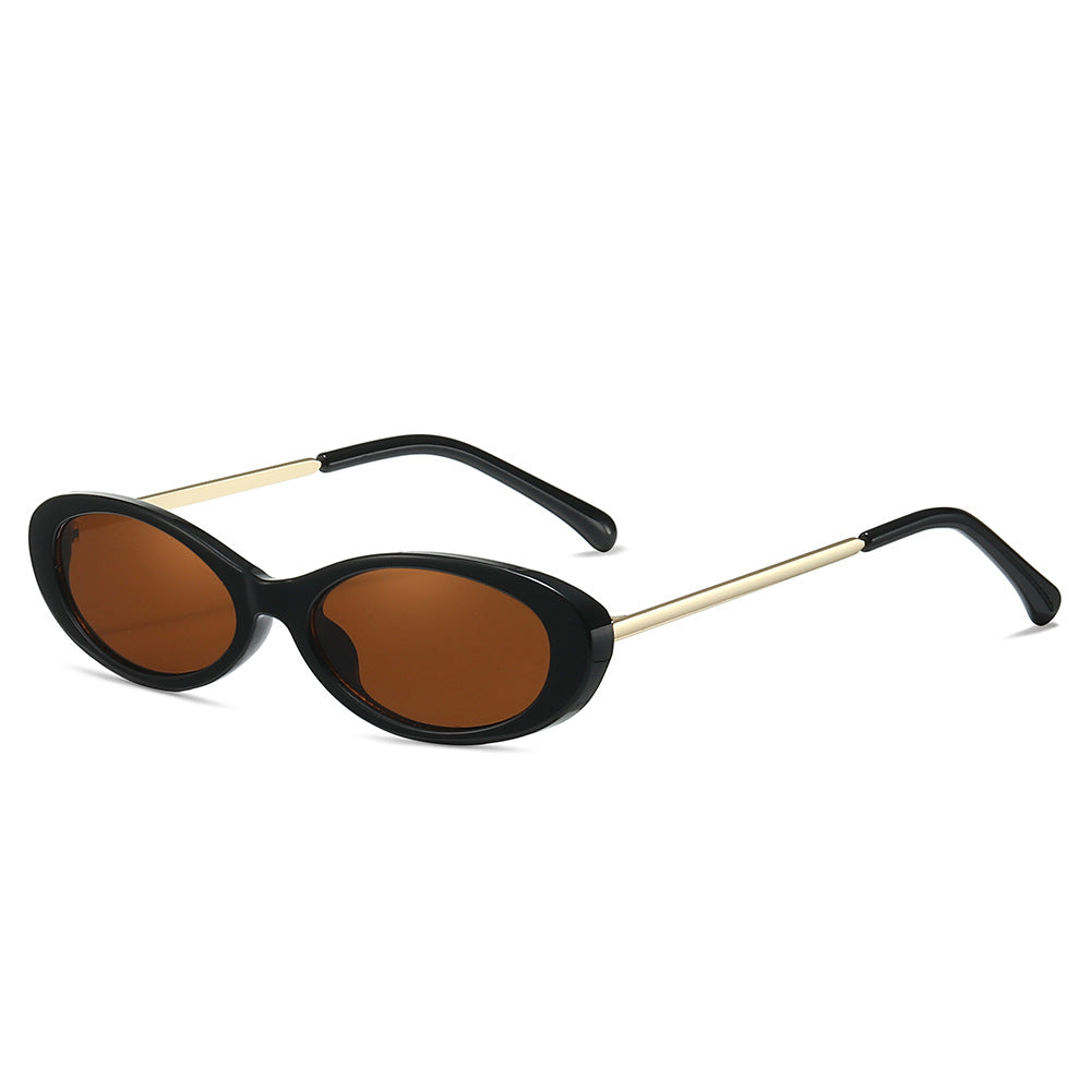 Retro-Inspired Oval Frame Sunglasses Bowlift