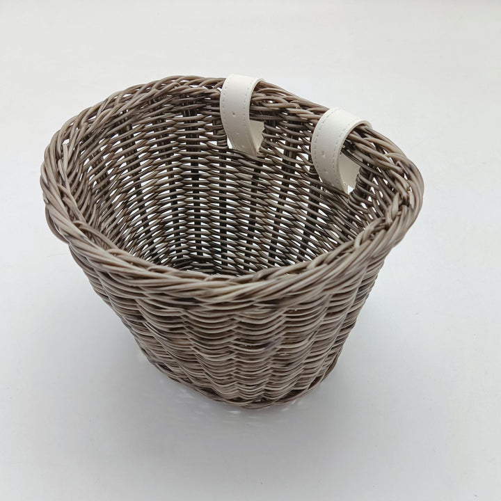Decorative Woven Storage Basket with Leather Handles Bowlift