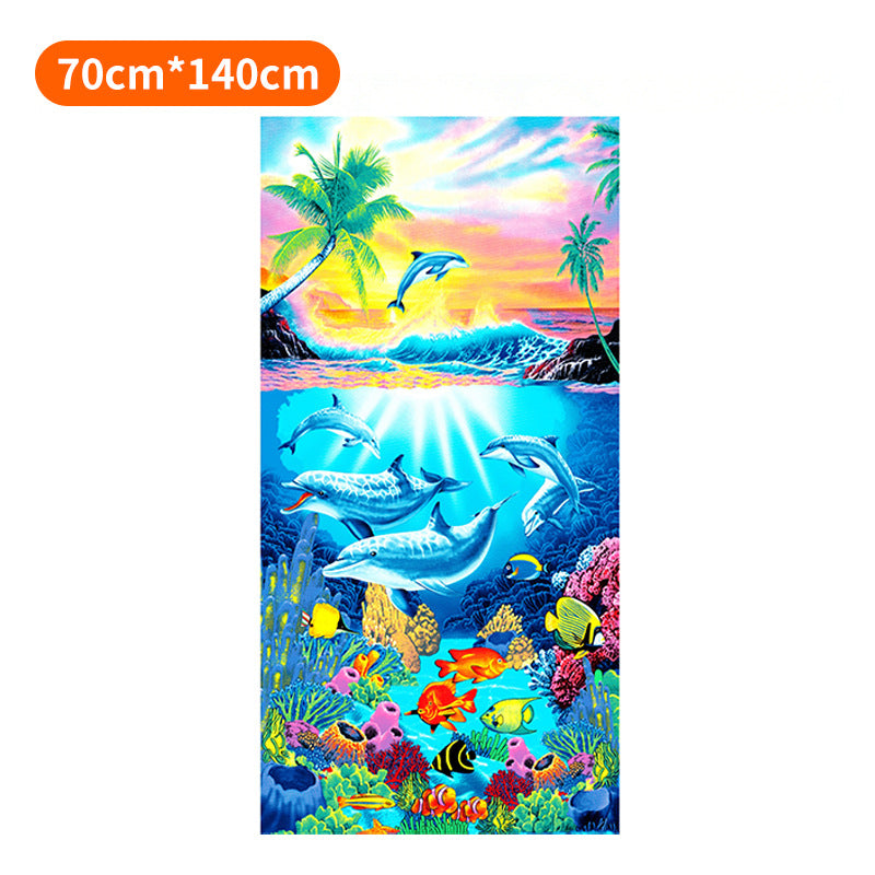 Beach towel with tropical flamingo design Bowlift