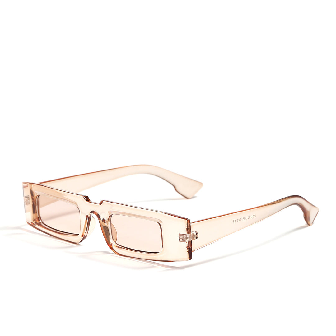 Women's fashionable geometric sunglasses with transparent frame and polarized lenses Bowlift