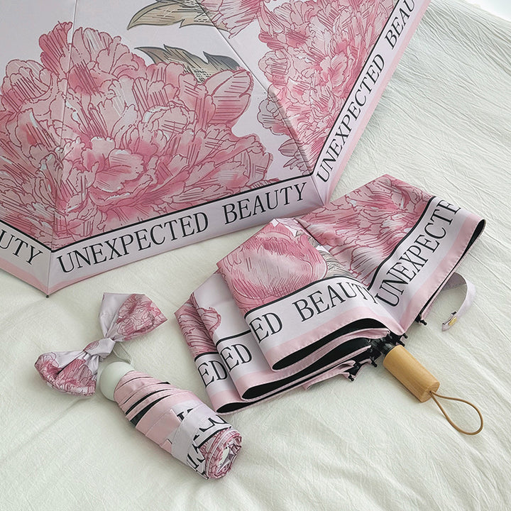 Women's compact umbrella with floral design Bowlift