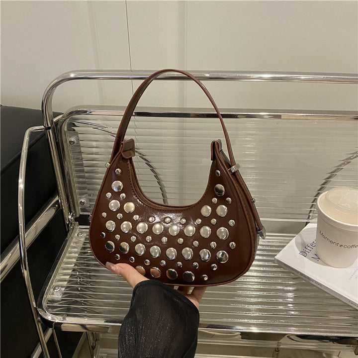 Studded Leather Hobo Bag Bowlift