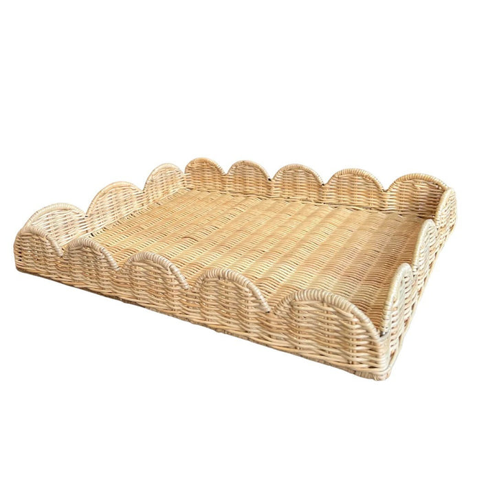 Elegant serving tray made of woven material Bowlift